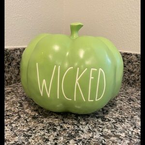 Rae Dunn wicked Halloween green pumpkin WICKED